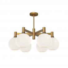  CH506230AGOP - Castilla 29-in Aged Gold/Opal Matte Glass 6 Lights Chandeliers