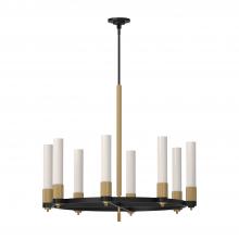  CH416108MBBG - Rue 38-in Matte Black/Brushed Gold 8 Lights Chandeliers