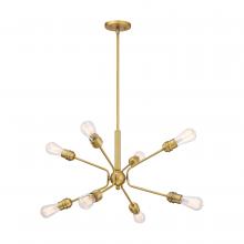  60/6925 - Faraday - 8 Light Pendant -Brushed Brass Finish