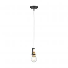  60/6975 - Intention - 1 Light Mini Pendant - Warm Brass and Black Finish