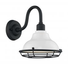  60/7021 - Newbridge - 1 Light Sconce with- Gloss White and Textured Black Finish