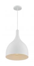  60/7097 - Bellcap - 1 Light Pendant with- Matte White Finish