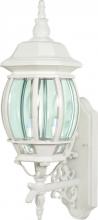  60/888 - Central Park - 3 Light 22" Wall Lantern with Clear Beveled Glass - White Finish