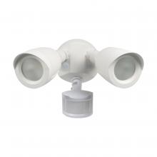  65/717 - LED Security Light; Dual Head; Motion Sensor Included; White Finish; 4000K