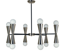  3036 BN/MBLACK - 12-Light Brushed Nickel/Matte Black Equinox Chandelier