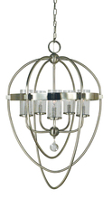  3045 AB/MBLACK - 5-Light Antique Brass/Matte Black Margaux Chandelier