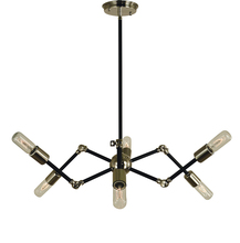  4686 AB/MBLACK - 6-Light Antique Brass/Matte Black Felix Chandelier