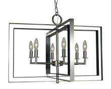  4866 BN/MBLACK - 6-Light Symmetry Dining Chandelier