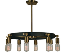  4889 AB/MBLACK - 8-Light Antique Brass/Matte Black Felix Chandelier