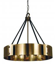  5298 AB/MBLACK - 8-Light Antique Brass/Matte Black Lasalle Chandelier