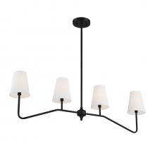  M10078MBK - 4-Light Linear Chandelier in Matte Black