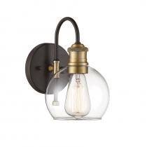  M50040ORBNB - 1-Light Outdoor Wall Lantern in Oil Rubbed Bronze with Natural Brass