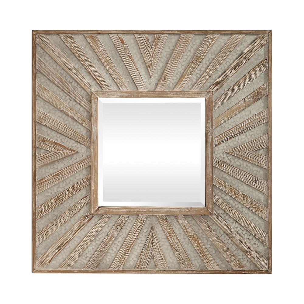 Uttermost Gideon Wood & Ivory Square Mirror