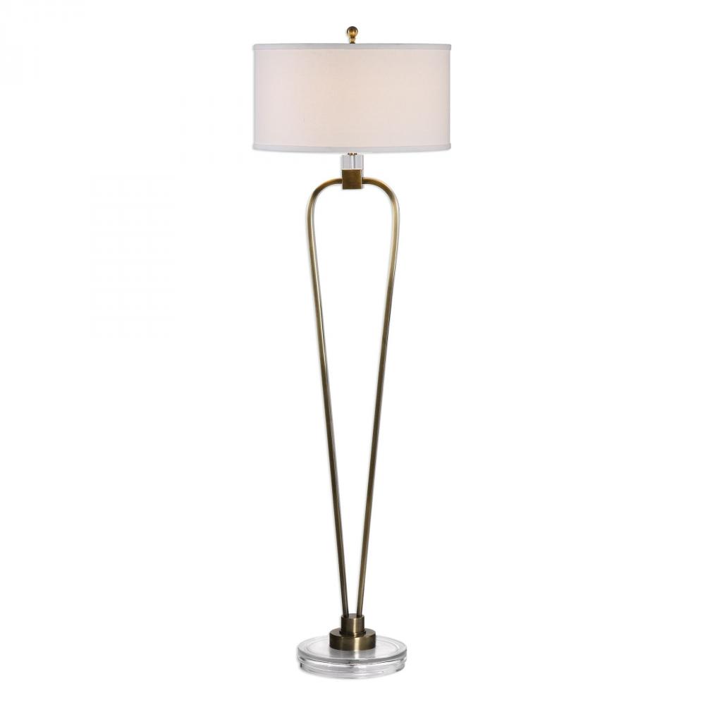 Uttermost Valkaria Curved Brass Floor Lamp