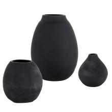  18068 - Hearth Matte Black Vases, Set/3