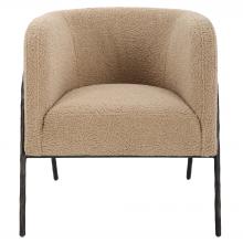  23754 - Uttermost Jacobsen Tan Shearling Barrel Chair