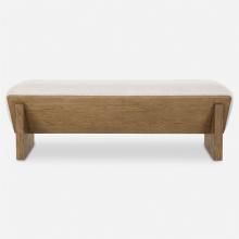  23806 - Uttermost Wedged Ivory Fabric Bench