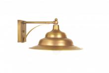  11021-AB-MED - Tiered Barn Wall 13.75" Shade Antique Brass Medium Base Socket