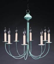  908-DAB-LT8 - Hanging J-Arms Dark Antique Brass 8 Candelabra Sockets