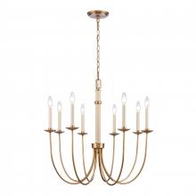  89718/8 - Neville 28'' Wide 8-Light Chandelier - Natural Brass